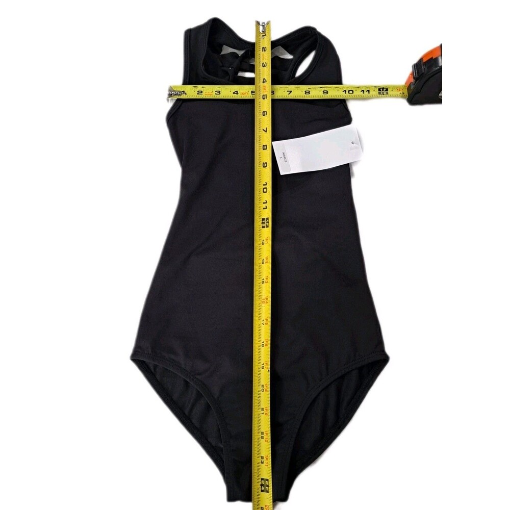 Aja VTG Cutout Slashed Ladder Back Tank Leotard Boycut Black Women's Size S - Picture 12 of 13